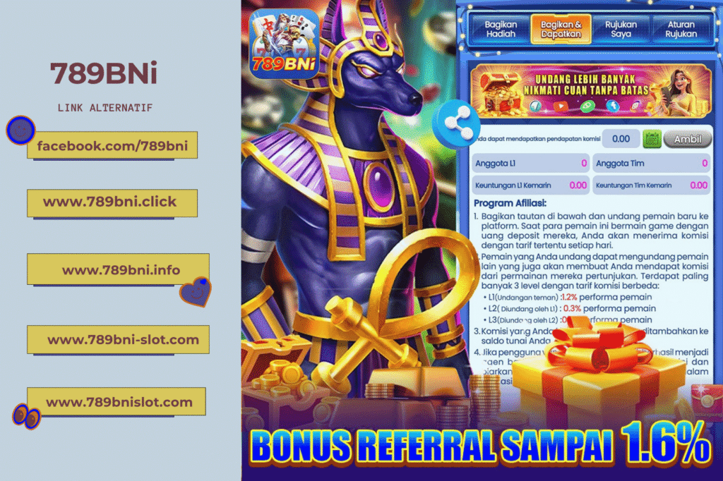 Apk Slot 789bni | Link Alternatif dan bonus referral sampai 1.6%